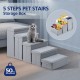 5 Steps Foldable Storage Stairs Steps For Small Dogs, Cat,Pet Climbing Ladder, Suitable For High Beds Couch Sofa